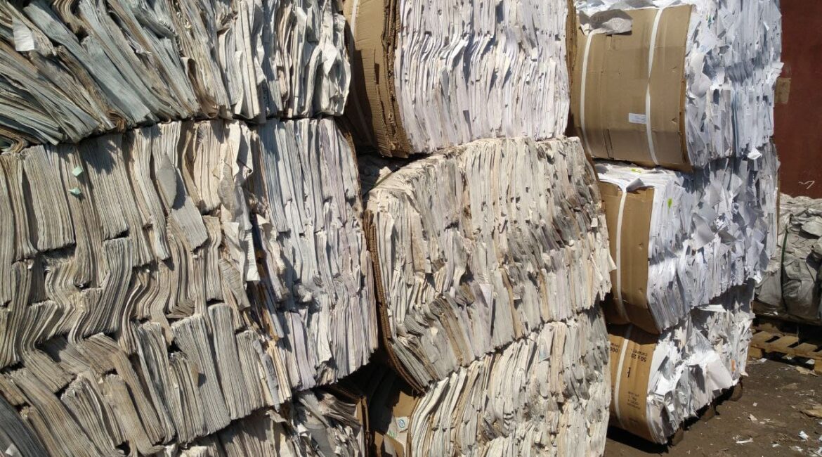 sorted office waste paper